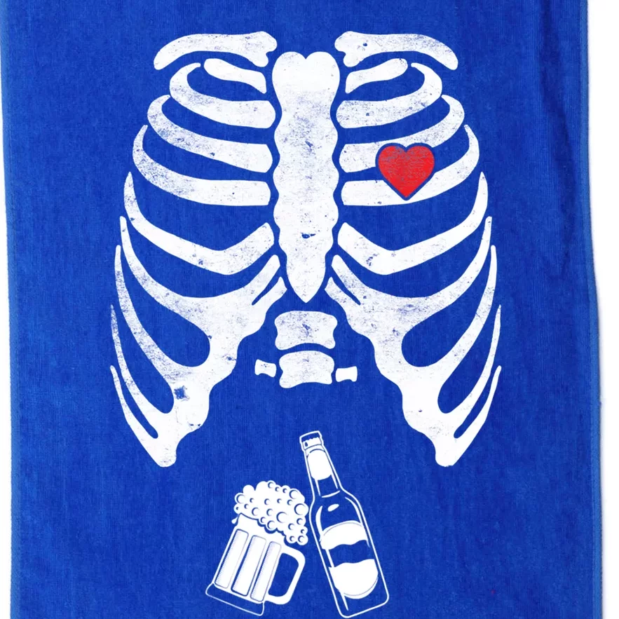 Skeleton Beer Xray Pregnancy Announcet Dad Cute Halloween Gift Platinum Collection Golf Towel