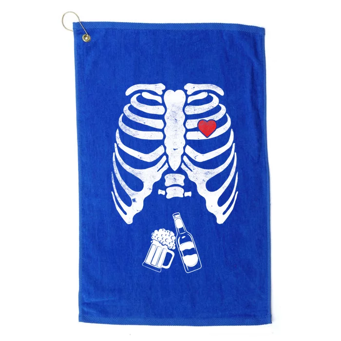 Skeleton Beer Xray Pregnancy Announcet Dad Cute Halloween Gift Platinum Collection Golf Towel