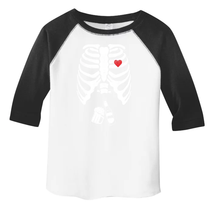 Skeleton Beer Xray Pregnancy Announcet Dad Cute Halloween Gift Toddler Fine Jersey T-Shirt