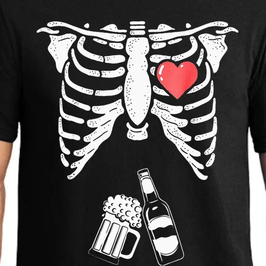 Skeleton Beer Xray Pregnancy Announcement Dad Pajama Set