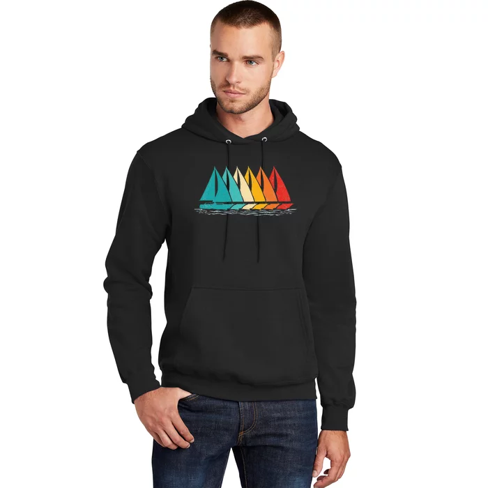 Sailing Boat Yacht Sailor Nautical Retro Sunset Sail Hoodie