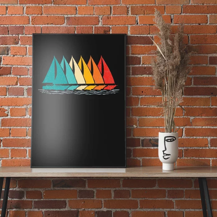 Sailing Boat Yacht Sailor Nautical Retro Sunset Sail Poster