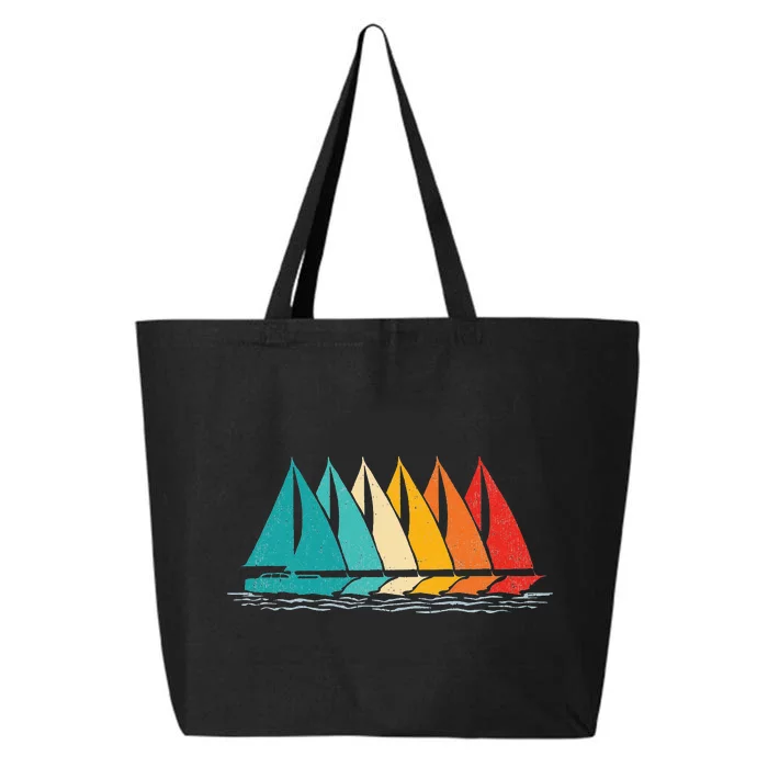 Sailing Boat Yacht Sailor Nautical Retro Sunset Sail 25L Jumbo Tote