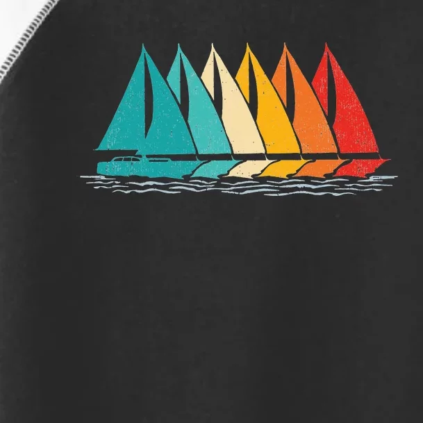 Sailing Boat Yacht Sailor Nautical Retro Sunset Sail Toddler Fine Jersey T-Shirt