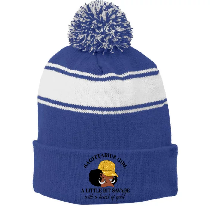 Sagittarius Birthday Zodiac November December Cute Gift Stripe Pom Pom Beanie