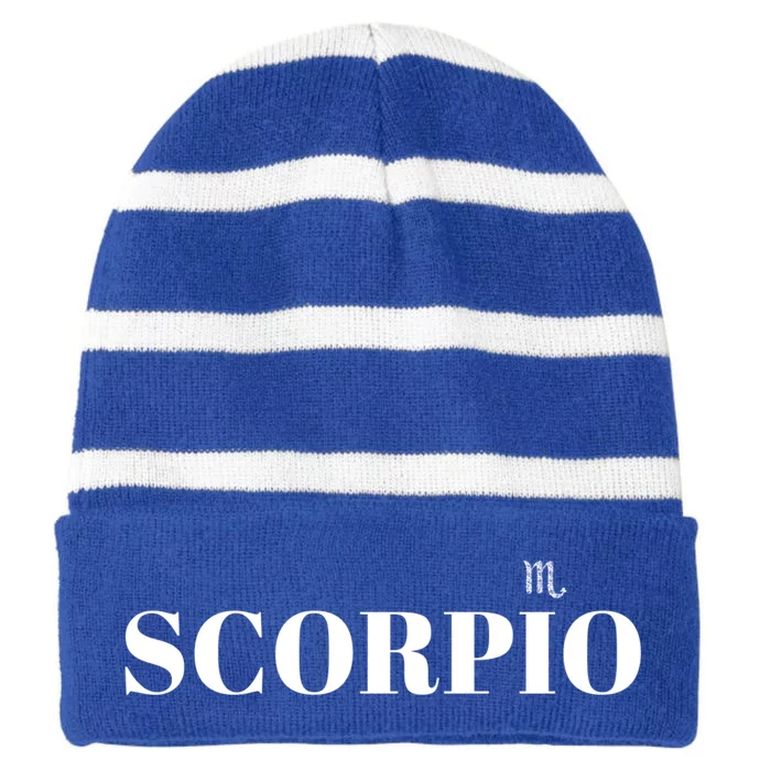 Scorpio Best Zodiac Astrology Birthday Sign And Cute Gift Striped Beanie with Solid Band