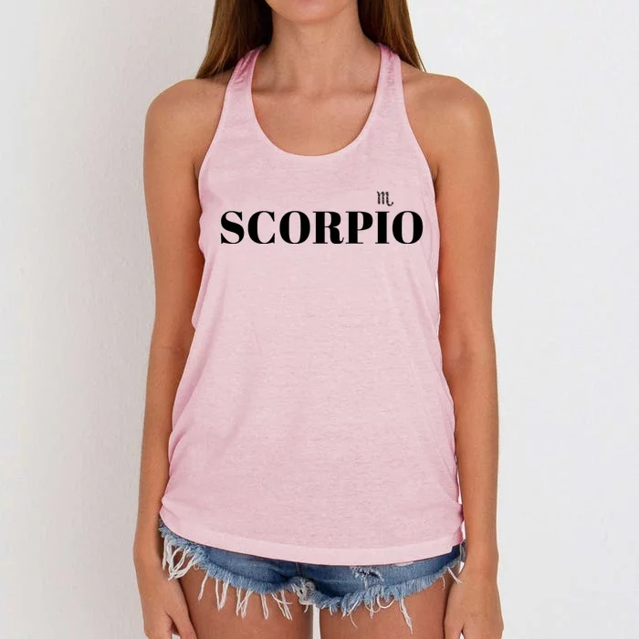 Scorpio Best Zodiac Astrology Birthday Sign And Cute Gift Women's Knotted Racerback Tank