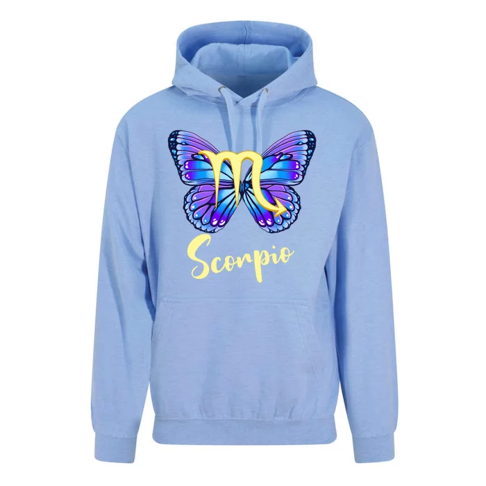 Scorpio Butterfly Zodiac Sign Of Butterfly Wings Gift Unisex Surf Hoodie