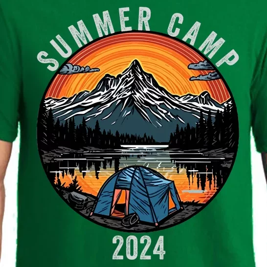 Summer Camp 2024 Camper Life Bonfire Camp Fire Funny Camping Fun Outdoors Pajama Set