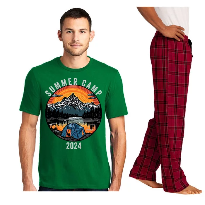 Summer Camp 2024 Camper Life Bonfire Camp Fire Funny Camping Fun Outdoors Pajama Set