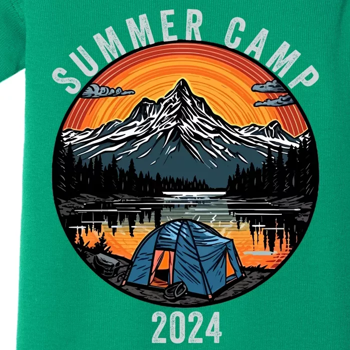 Summer Camp 2024 Camper Life Bonfire Camp Fire Funny Camping Fun Outdoors Baby Bodysuit