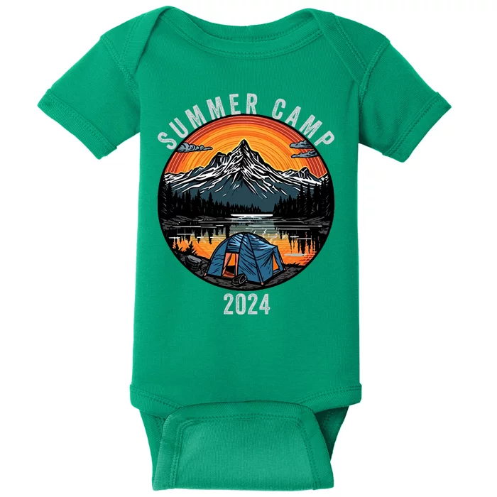 Summer Camp 2024 Camper Life Bonfire Camp Fire Funny Camping Fun Outdoors Baby Bodysuit