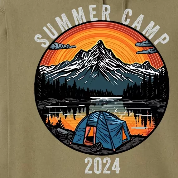 Summer Camp 2024 Camper Life Bonfire Camp Fire Funny Camping Fun Outdoors Premium Hoodie