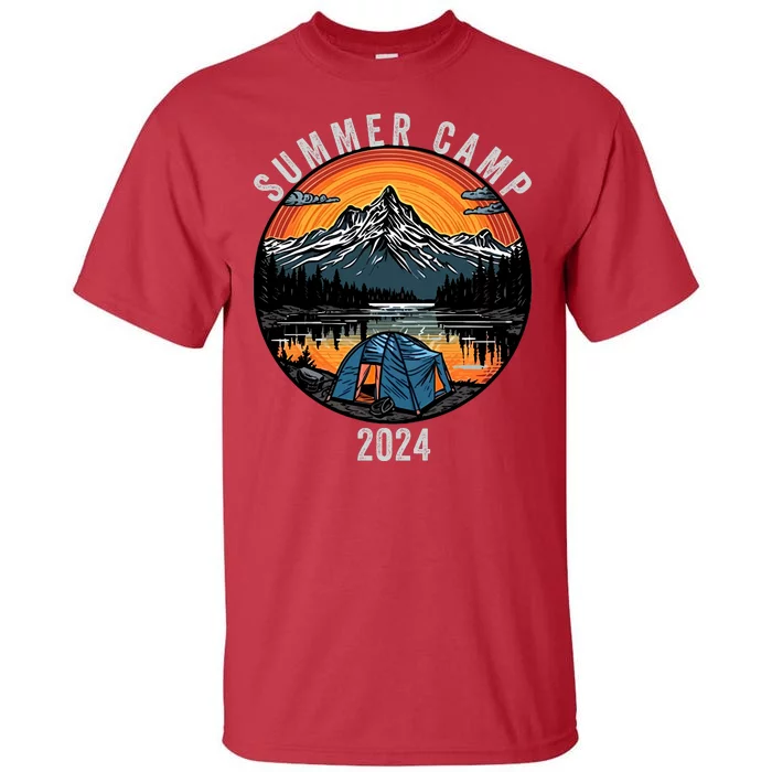 Summer Camp 2024 Camper Life Bonfire Camp Fire Funny Camping Fun Outdoors Tall T-Shirt