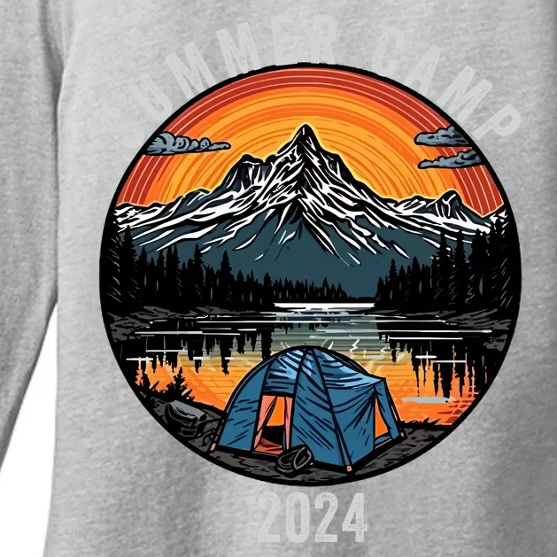 Summer Camp 2024 Camper Life Bonfire Camp Fire Funny Camping Fun Outdoors Womens CVC Long Sleeve Shirt