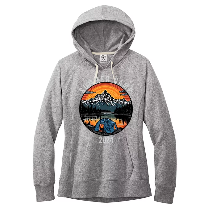 Summer Camp 2024 Camper Life Bonfire Camp Fire Funny Camping Fun Outdoors Women's Fleece Hoodie