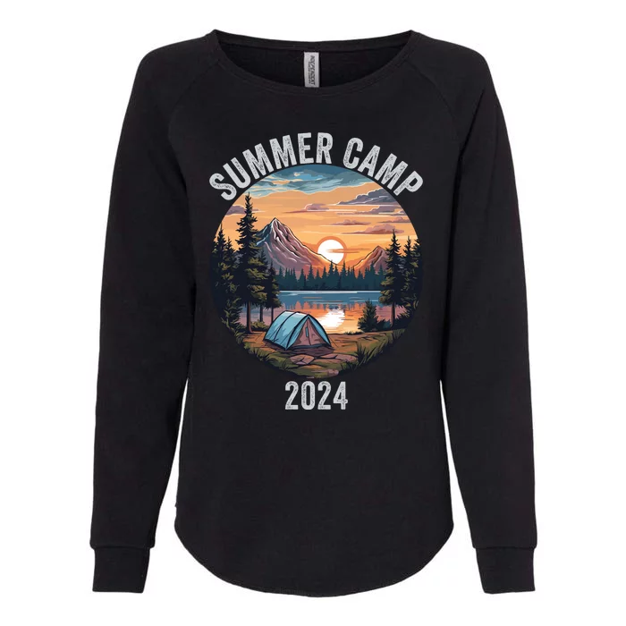 Summer Camp 2024 Fun Outdoors Camper Life Bonfire Camp Fire Funny Camping Womens California Wash Sweatshirt