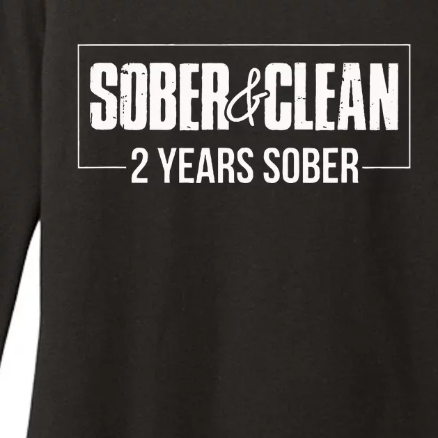 Sober & Clean 2 Years Sobriety Gift Sober Anniversary Gift Womens CVC Long Sleeve Shirt