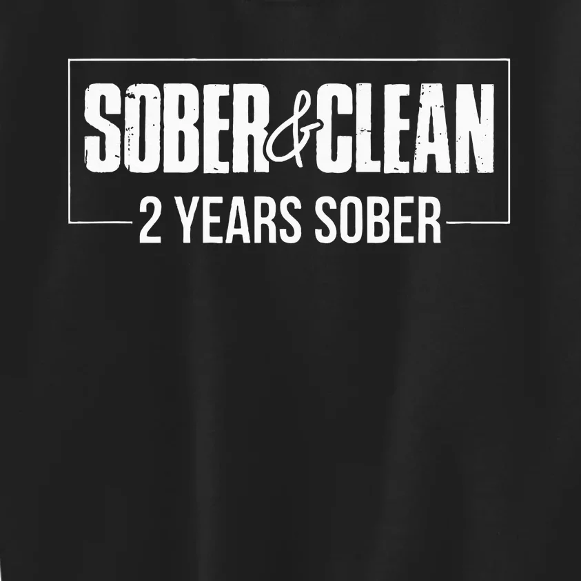 Sober & Clean 2 Years Sobriety Gift Sober Anniversary Gift Kids Sweatshirt