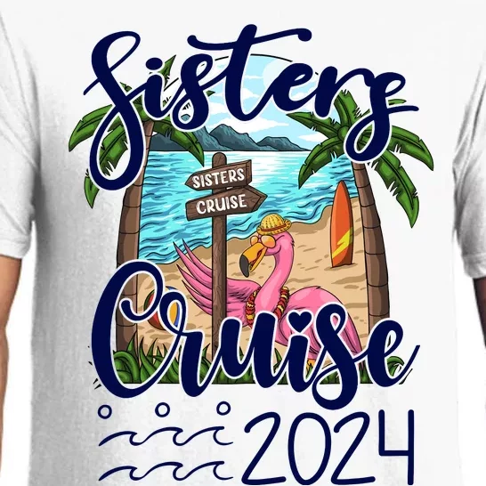 Sisters Cruise 2024 Matching Flamingo Cruise Squad Pajama Set