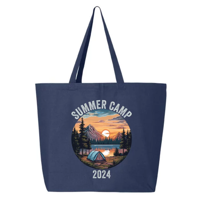 Summer Camp 2024 Funny Camping Fun Outdoors Camper Life Bonfire Camp Fire 25L Jumbo Tote