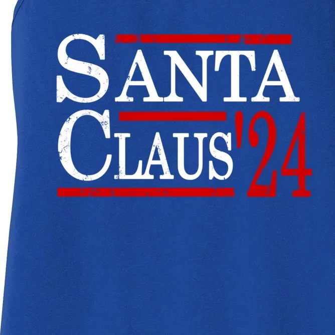 Santa Claus 2024 President Funny Christmas Xmas Holiday Meaningful Gift Women's Racerback Tank