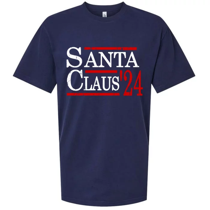 Santa Claus 2024 President Funny Christmas Xmas Holiday Meaningful Gift Sueded Cloud Jersey T-Shirt