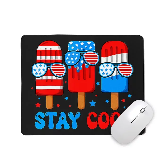 Stay Cool 4th Of July Popsicle American Flag Mousepad