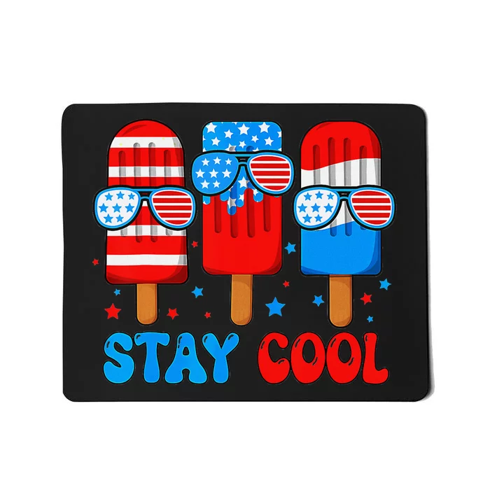 Stay Cool 4th Of July Popsicle American Flag Mousepad