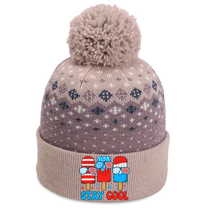 Stay Cool 4th July Popsicle Usa Flag The Baniff Cuffed Pom Beanie