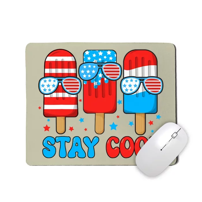 Stay Cool 4th July Popsicle Usa Flag Mousepad