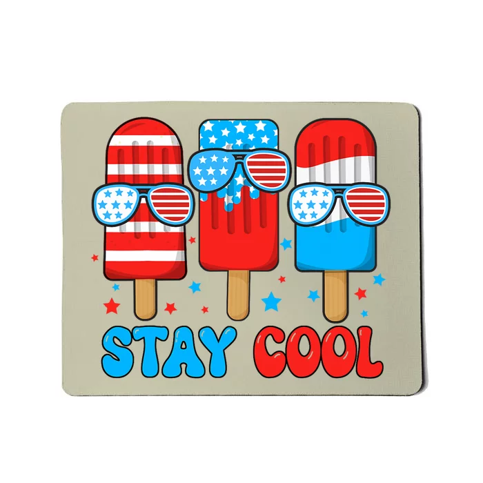 Stay Cool 4th July Popsicle Usa Flag Mousepad