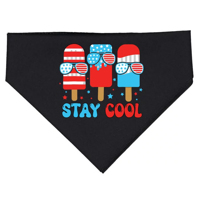 Stay Cool 4th July Popsicle American Flag USA-Made Doggie Bandana