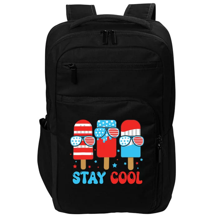 Stay Cool 4th July Popsicle American Flag Impact Tech Backpack