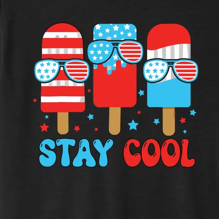 Stay Cool 4th July Popsicle American Flag ChromaSoft Performance T-Shirt