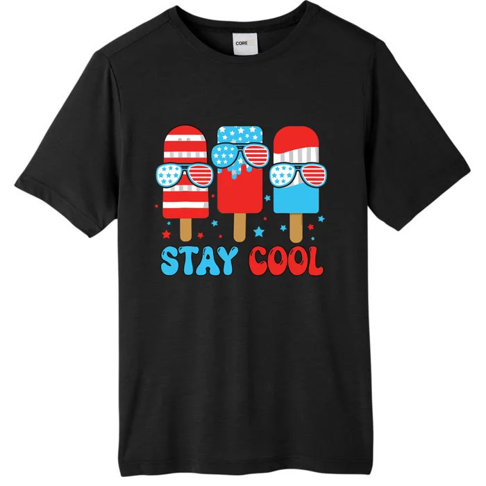 Stay Cool 4th July Popsicle American Flag ChromaSoft Performance T-Shirt