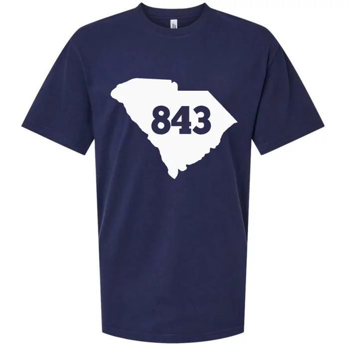 South Carolina 843 Area Code Sueded Cloud Jersey T-Shirt