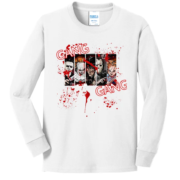 Scary Classic 90s Movie Gear For Halloween & Movie Buffs Kids Long Sleeve Shirt