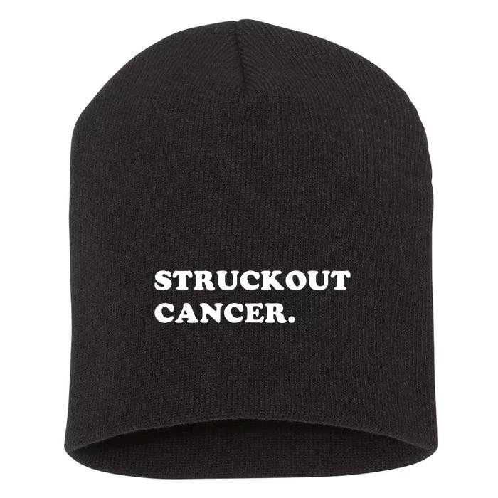 Struckout Cancer Awareness Walk Baseball For Men Women Short Acrylic Beanie