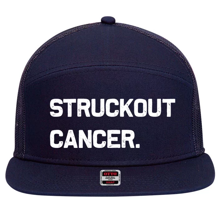 Struckout Cancer Awareness Walk Baseball For Men Women 7 Panel Mesh Trucker Snapback Hat