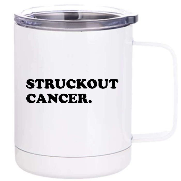 Struckout Cancer Awareness Walk Baseball For Men Women Front & Back 12oz Stainless Steel Tumbler Cup