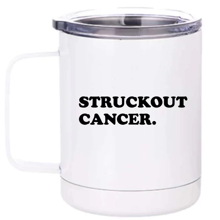 Struckout Cancer Awareness Walk Baseball For Men Women Front & Back 12oz Stainless Steel Tumbler Cup