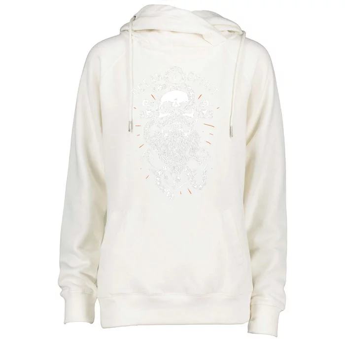 Skull Captain Anchor Womens Funnel Neck Pullover Hood