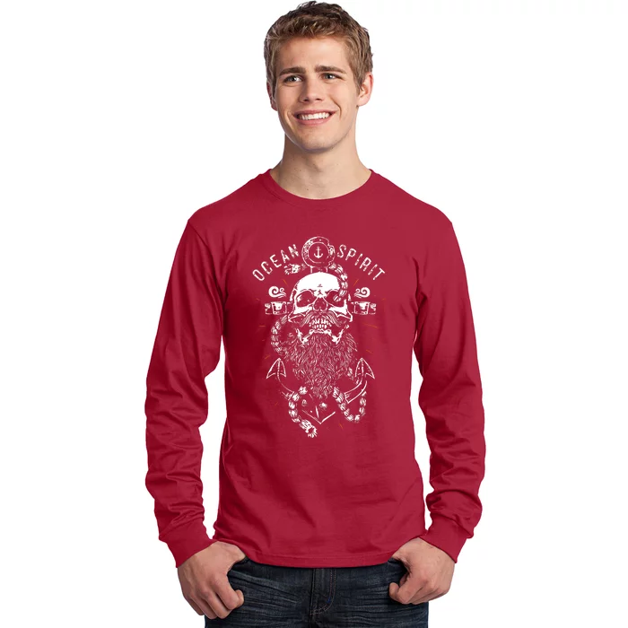 Skull Captain Anchor Long Sleeve Shirt