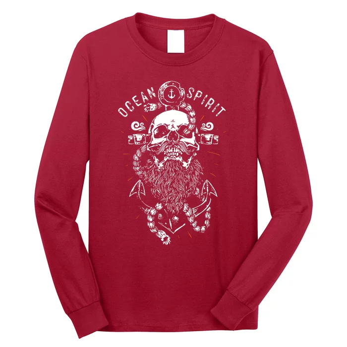 Skull Captain Anchor Long Sleeve Shirt