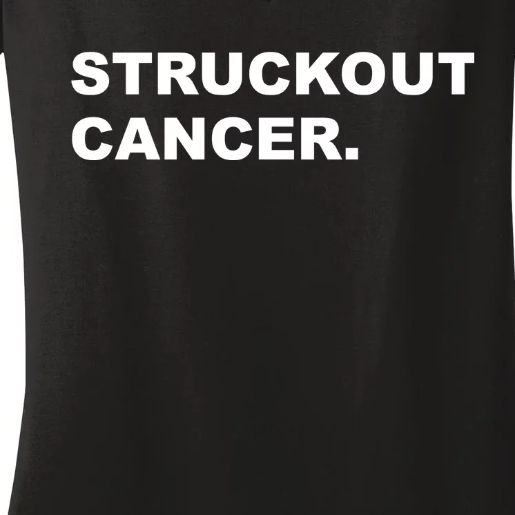 Struckout Cancer Awareness Walk Baseball For Men Women Women's V-Neck T-Shirt