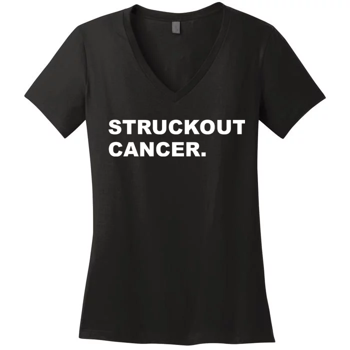 Struckout Cancer Awareness Walk Baseball For Men Women Women's V-Neck T-Shirt