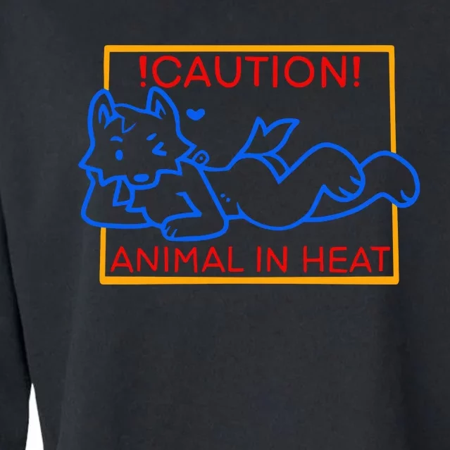 Steak Caution Animal In Heat Cropped Pullover Crew