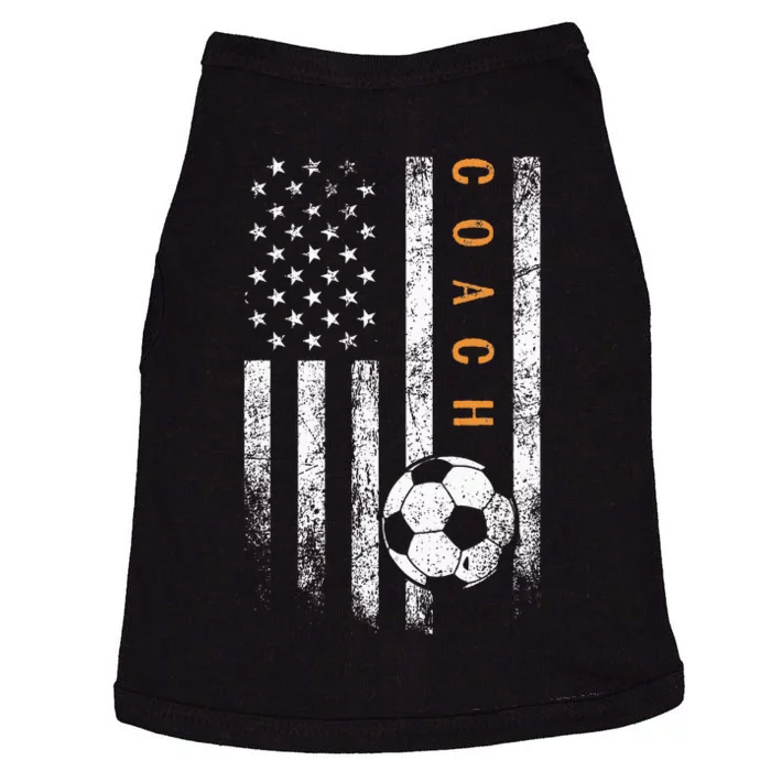 Soccer Coach American Flag Design Soccer Trainer Coaching Doggie Tank