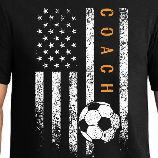 Soccer Coach American Flag Design Soccer Trainer Coaching Pajama Set